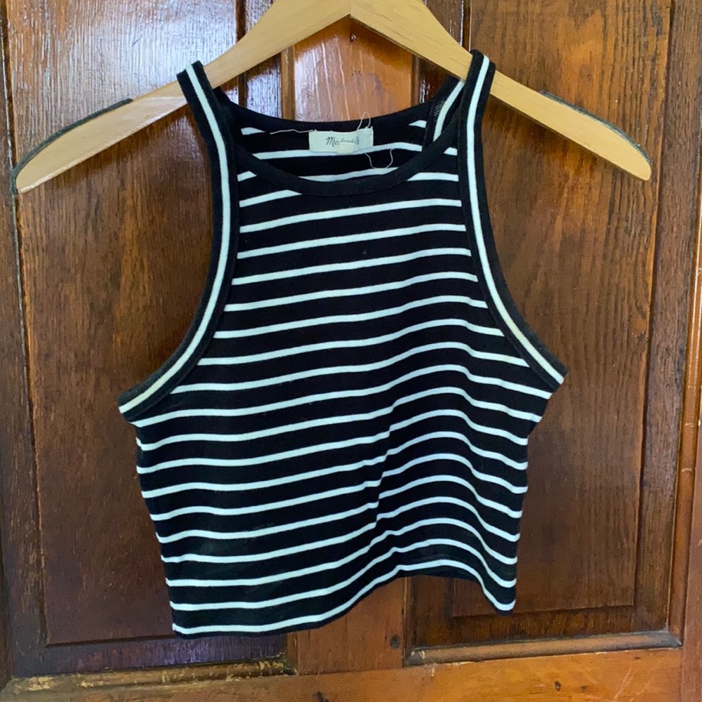 Madewell striped cotton crop top